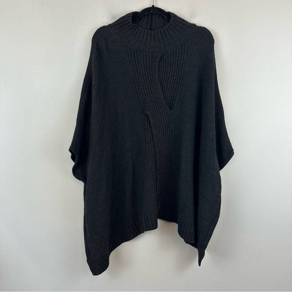 New York & Company | Dark Gray Mockneck Poncho Sweater Size S/M NWT